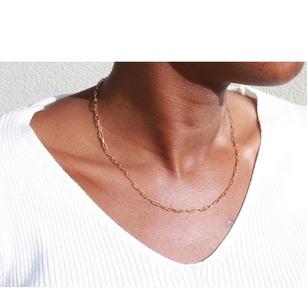 Classic Punk Jewelry Paperclip Link Alloy Chain Choker Silver Gold Tone  Necklace | eBay