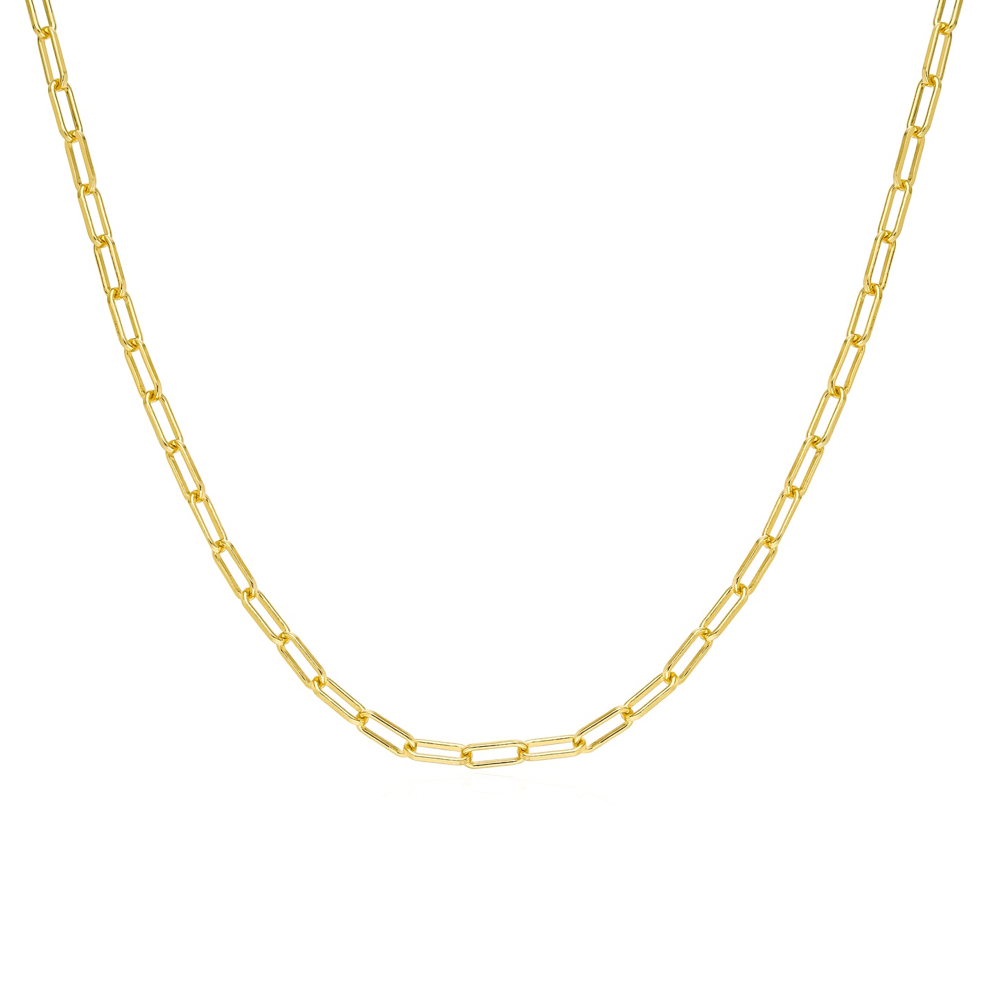 Plate paperclip- gold plated sterling silver - 18" ECO Chain Necklace